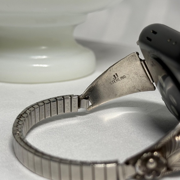 Sterling Silver Native Design Apple Watch Band – Timeless Luxury Upgrade - Picture 6 of 9